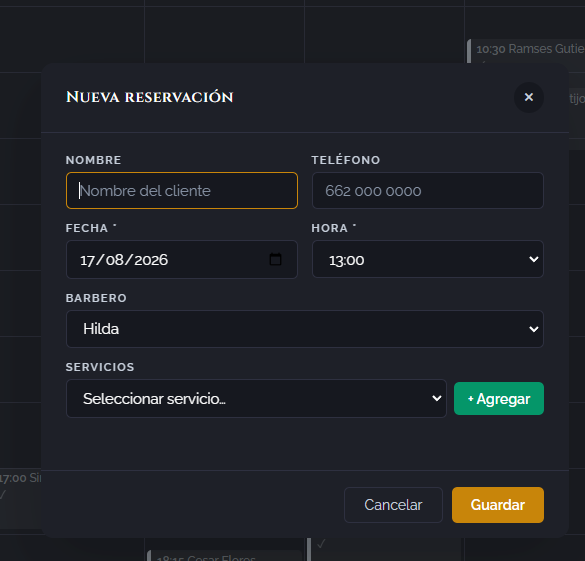 Nueva reservación