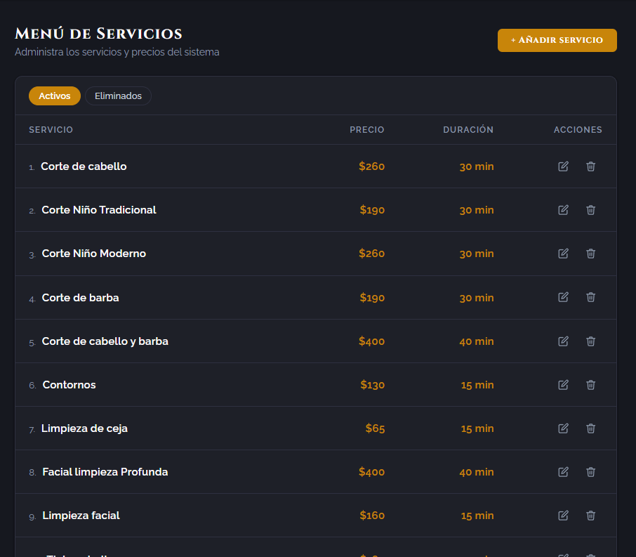 Catálogo de servicios